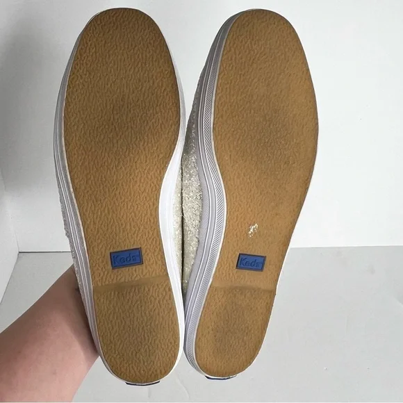 Keds X Kate Spade White Glitter Champion Lace-Up Sneakers Wedding Prom Sz 11 - Picture 6 of 8